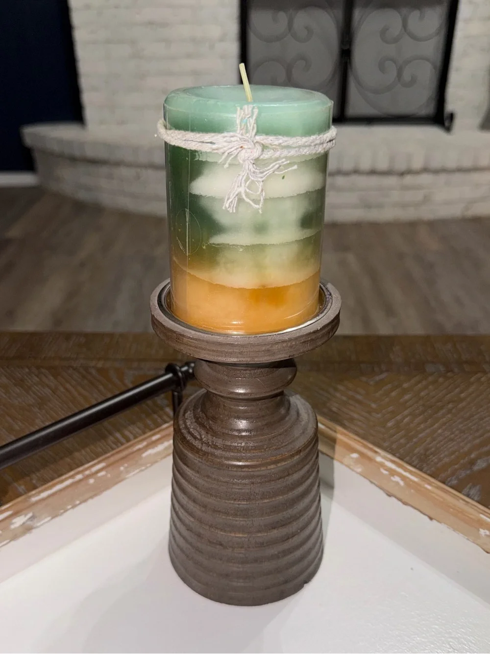 Pier 1 Pillar Candle and Stand